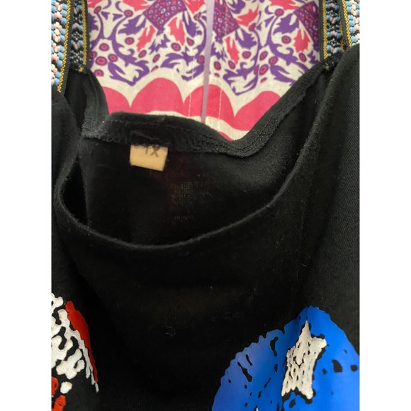 LOVE God Bless America Stars and Stripes Red White Blue Shirt Womens Size 1x - Picture 3 of 3